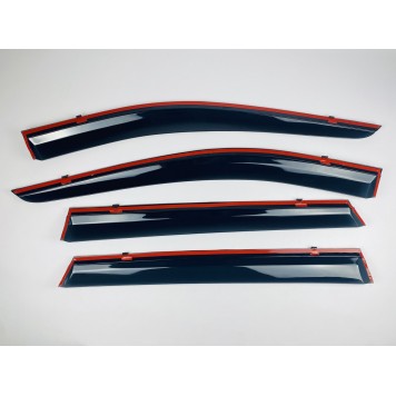 Дефлекторы окон Nissan X-Trail III T32 2013-2021 / Rogue с нерж. хром полоской-6